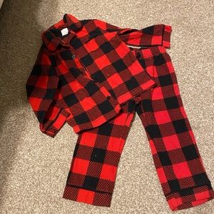 Baby Gap Pajamas 3T PJs Red & Black Plaid